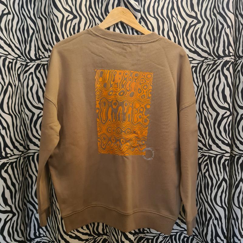 Sweater 'Ruisvol' bruin/oranje