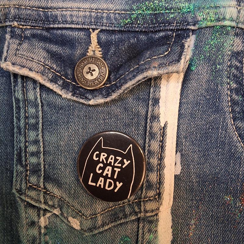 Button 'Crazy Cat Lady'