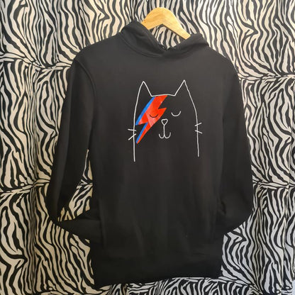 Trui hoodie met Bowie Kat