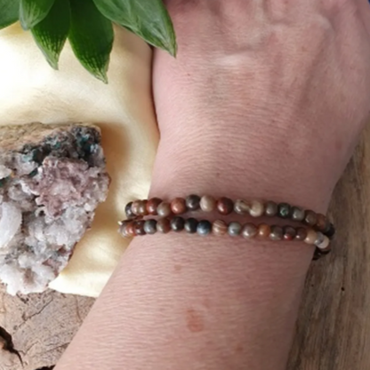 Armband 4mm Versteend Hout