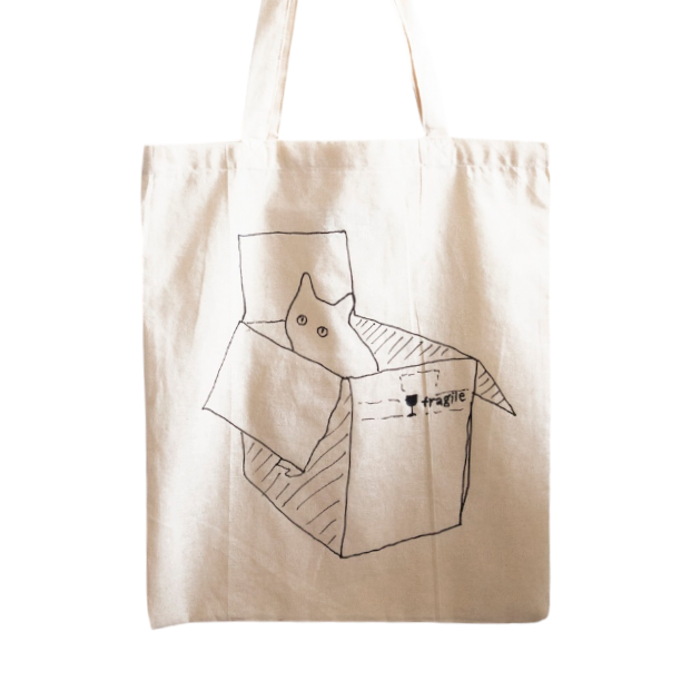 Totebag 'Kat in doos'