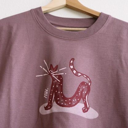 Shirt 'Catpose' roze