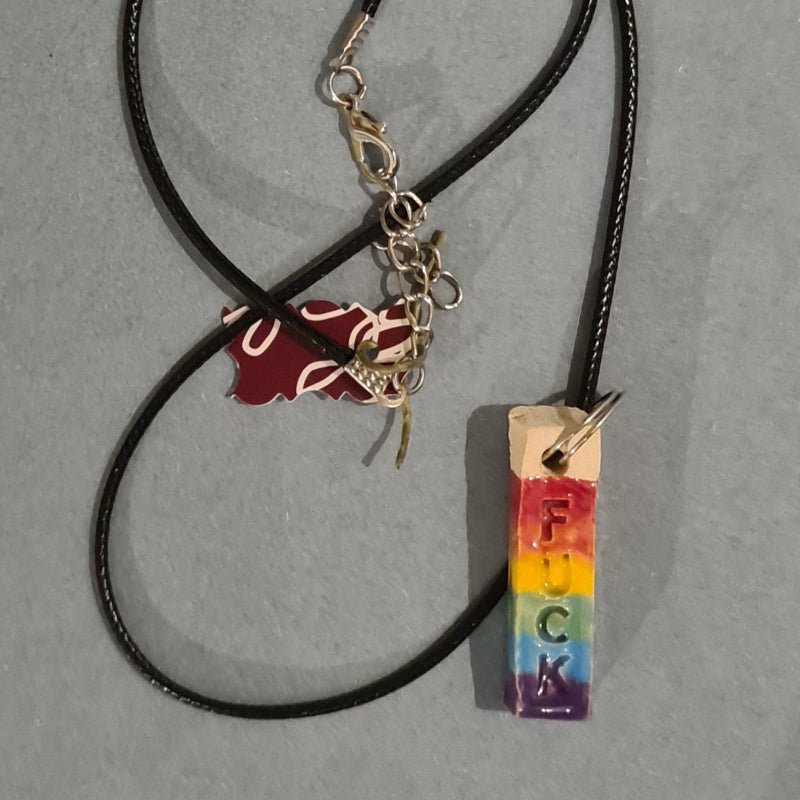 Ketting 'F*CK' rainbow