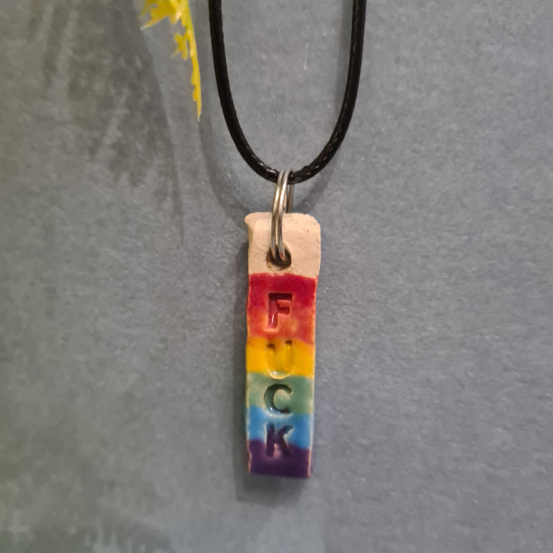 Ketting 'F*CK' rainbow