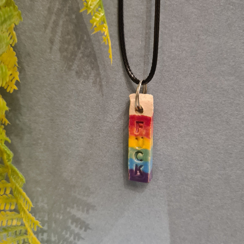 Ketting 'F*CK' rainbow