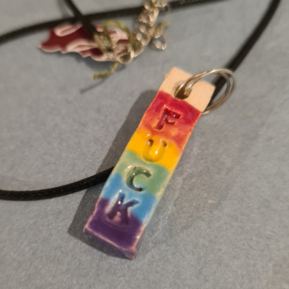 Ketting 'F*CK' rainbow